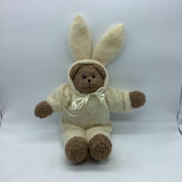 Teddy Bear wearing Bunny suit plush stuffed animal - Picture 1 of 6